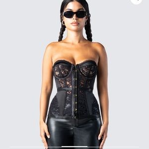 Alexis Black Lace Corset Top